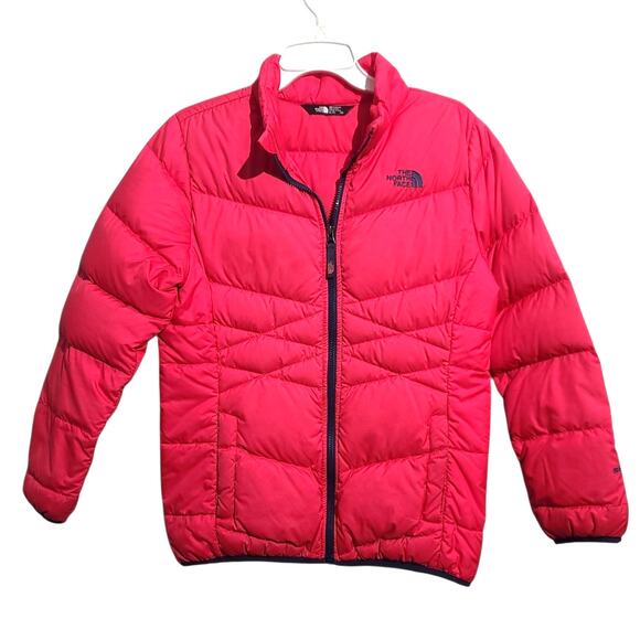 The North Face Girls Puffer Coat Pink Andes 550 Down Fill Jacket Size XL (18/20) - Picture 1 of 7